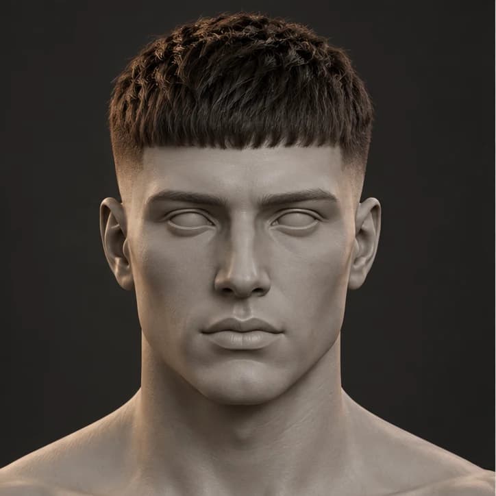 Render 3D Caesar Cut