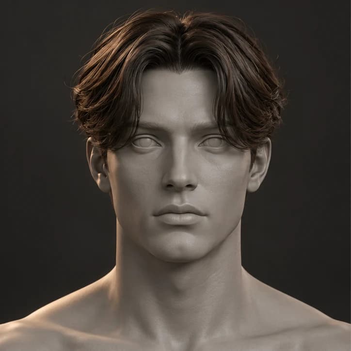 Render 3D Curtain Hair