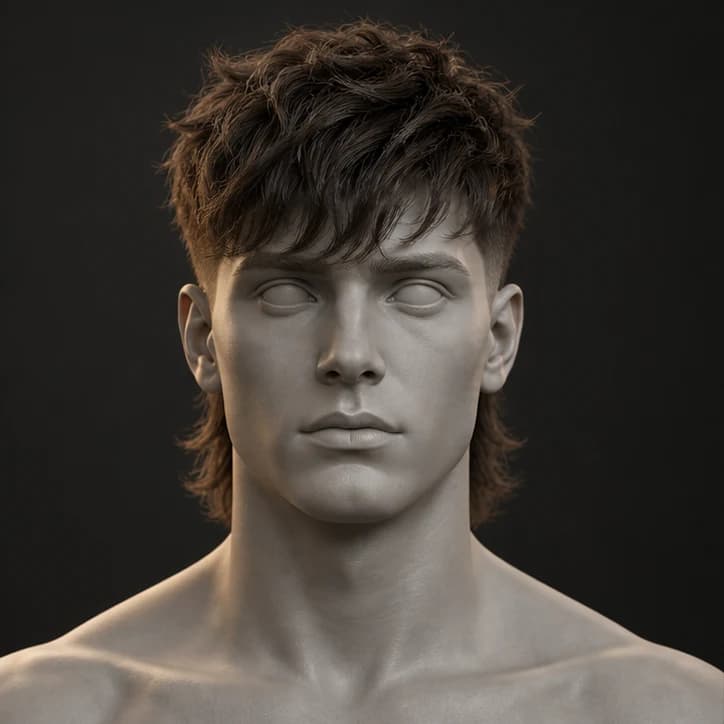 Render 3D Modern Mullet