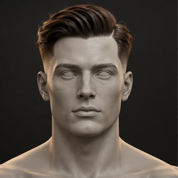 Render 3D Side Part + Low Fade