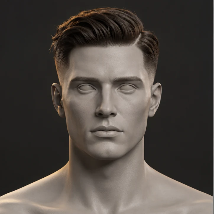 Render 3D depan Side Part + Mid Fade