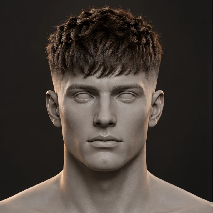 Render 3D depan Textured Crop + Mid Fade
